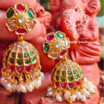 Ruby emerald bell jhumkha