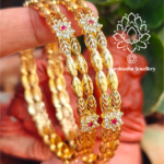 Leaf ruby gold forming bangles