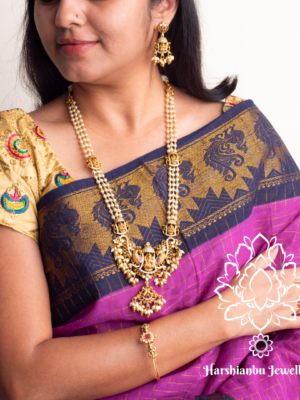 Lakshmi pearl haaram with earrings