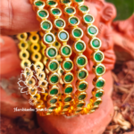 Emerald round stone bangles