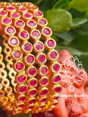 Ruby round stone bangles