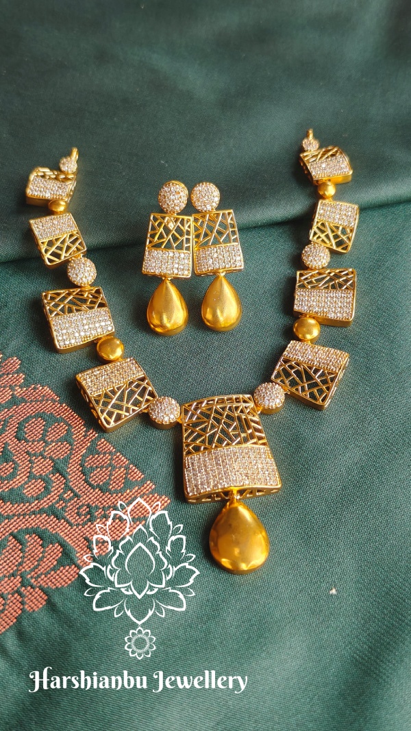 Sadhuram american diamond necklace