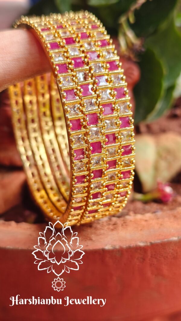 Choki bangles in ruby white