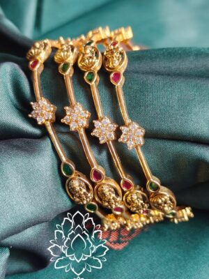 Lakshmi bangles with diamond floral finish