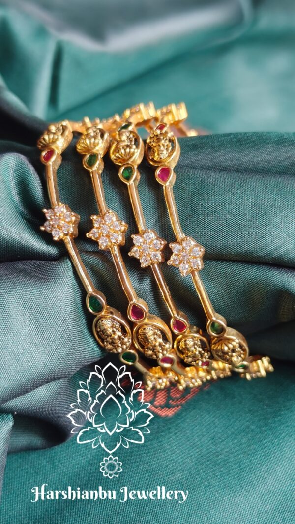 Lakshmi bangles with diamond floral finish