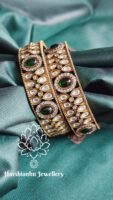 Victorian Kundan bangle with emerald stones