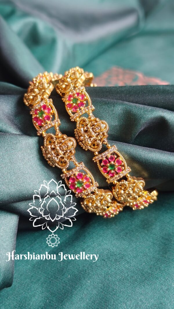 Lakshmi ruby antique bangles