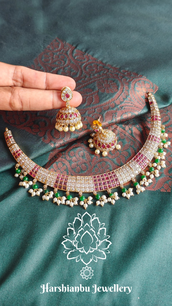 Chic choker with jhumkha