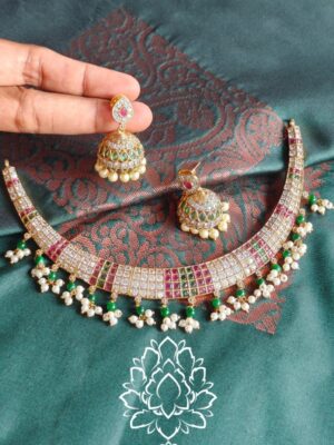 Chic choker with jhumkha