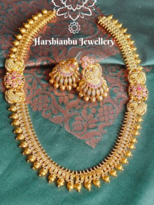 Double side padhakam necklace (Ruby white)