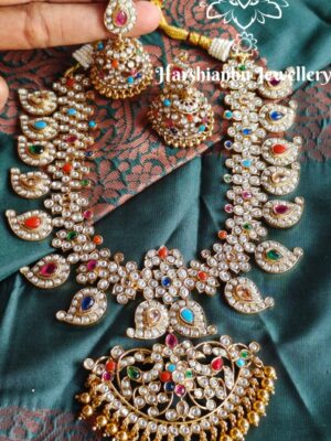 Bridal mango necklace ~ Aishwaryam (Navratna)