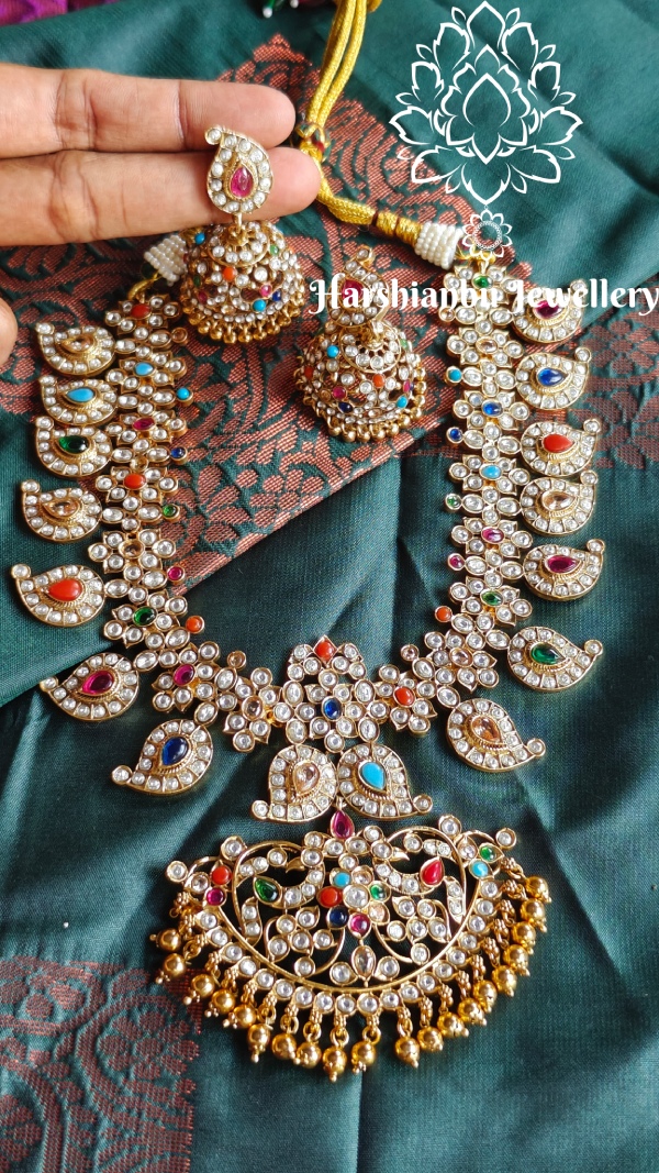 Bridal mango necklace ~ Aishwaryam (Navratna)