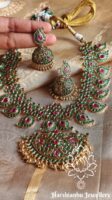 Bridal mango necklace ~ Aishwaryam (Ruby Green)