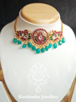 Peacock Jadau Choker