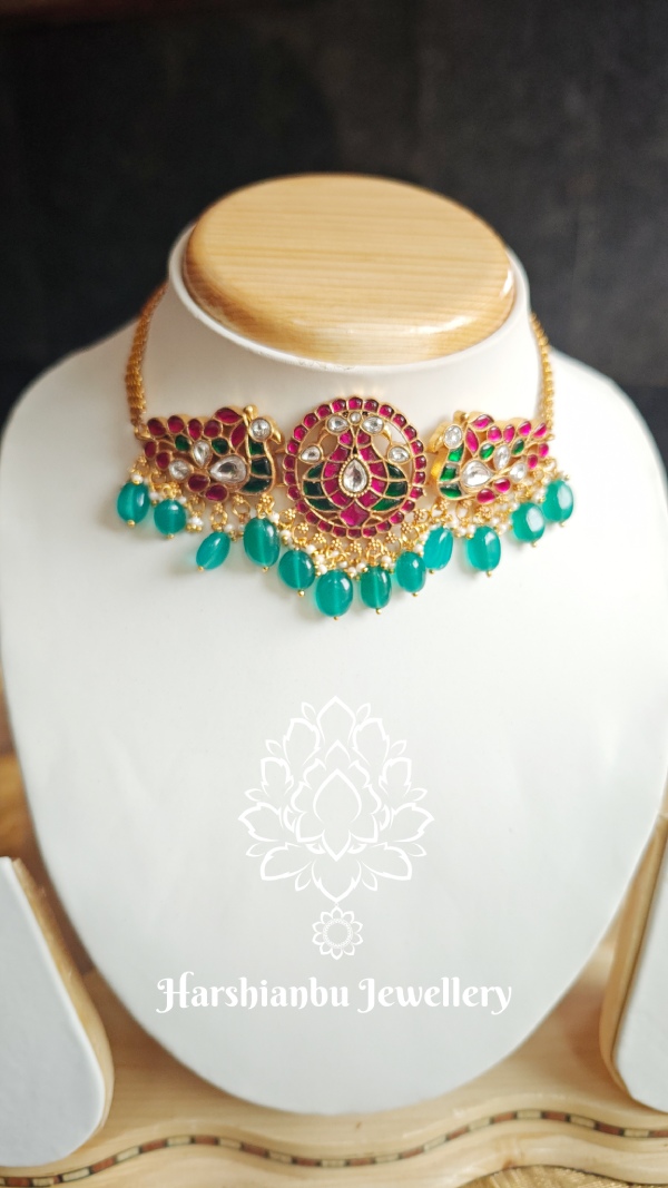 Peacock Jadau Choker