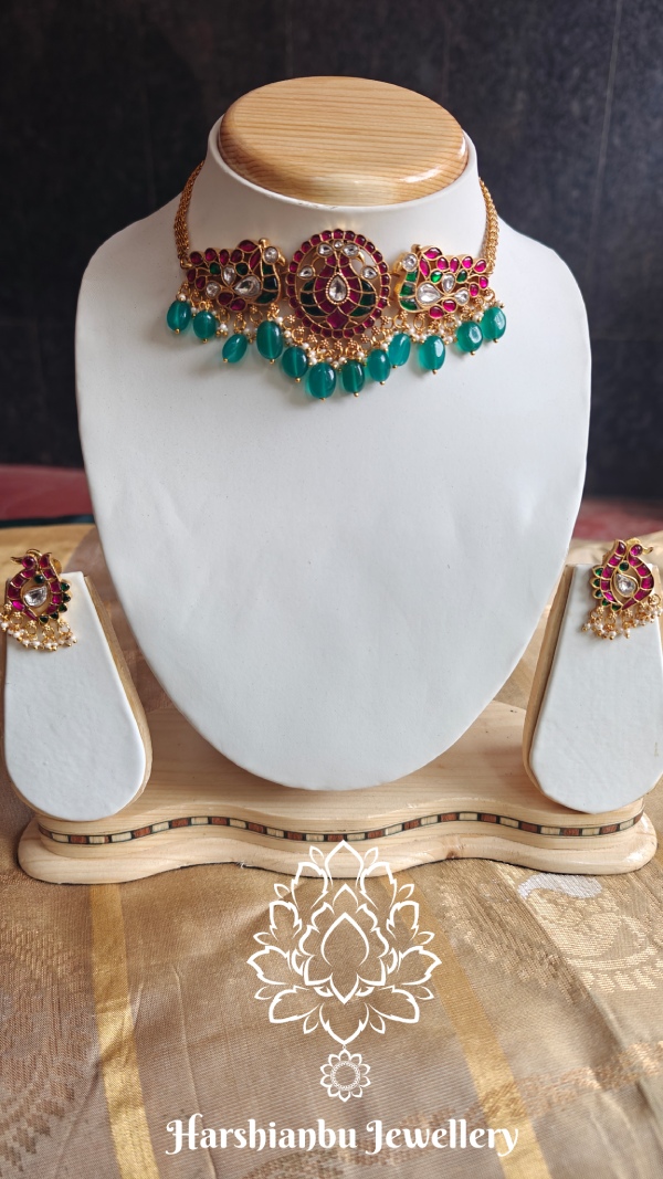 Peacock Jadau Choker