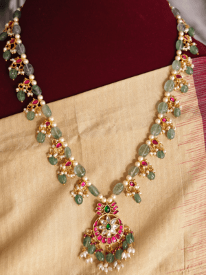 Jadau mala with pendant