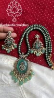 Green victorian pendant set