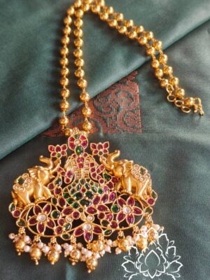 Gajalakshmi pendant with ball chain