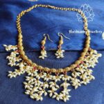 Antique pearl necklace with pearl danglers