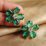 Parrot green flower stud