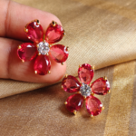 Ruby flower stud