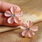 Pink flower stud