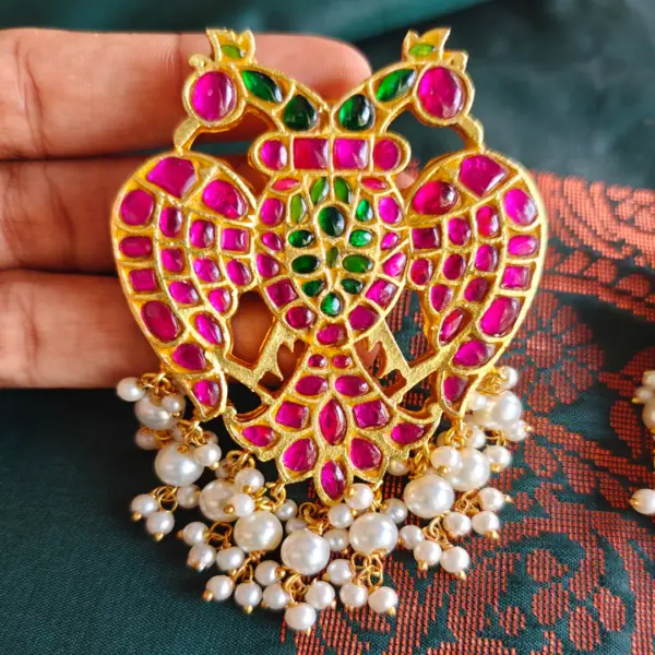 Jadau Ruby Gandaberunda Pendant