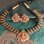 Mango lakshmi black rope necklace