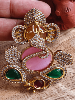 Ganesha multicolor stone pendant