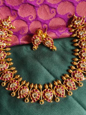 Mango ruby emerald necklace