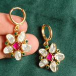 Kundan ruby earrings