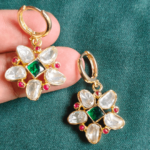 Kundan emerald earrings