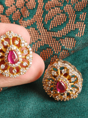 Tilak american diamond ruby stud