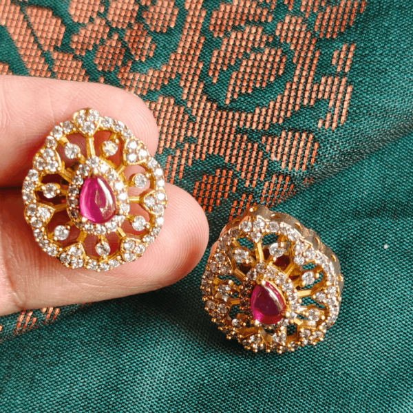 Tilak american diamond ruby stud