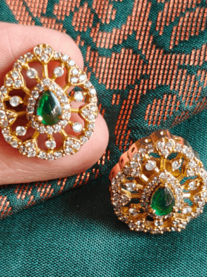 Tilak american diamond emerald stud