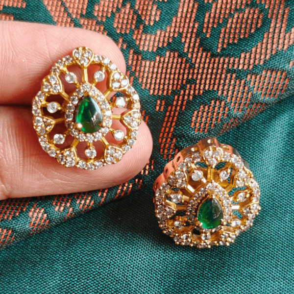 Tilak american diamond emerald stud