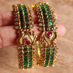 Peacock emerald kada bangles