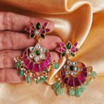 Jadau chandbali earrings