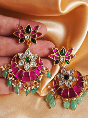 Jadau chandbali earrings