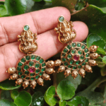 Lakshmi antique earrings (green)