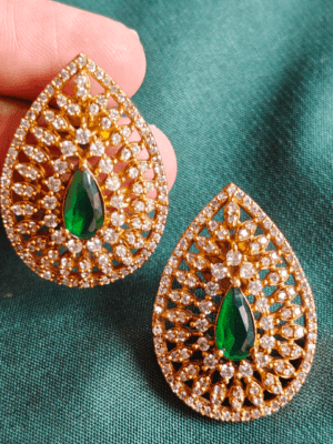 Tilak american diamond stud (Green white)