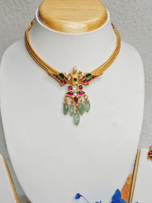 Parrot jadau necklace