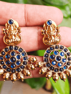 lakshmi earrings (blue kemp)