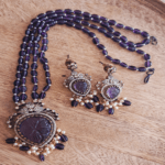 Tilak victorian pendant set with purple beads