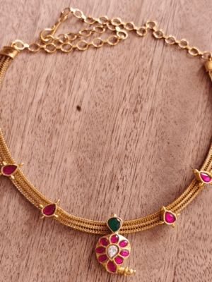 Maanga kundan necklace (Ruby)