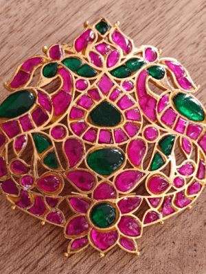 Double annam jadau pendant (Ruby combination)