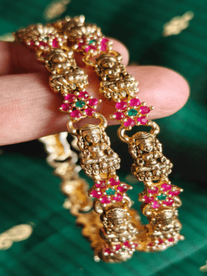 Lakshmi ruby flower bangles