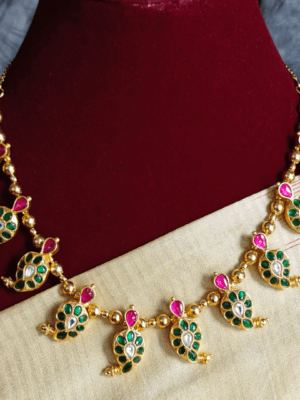 Pre Order - Maanga necklace in kundan jadau (Silver replica)