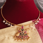 Saraswati pendant with pearls hasli